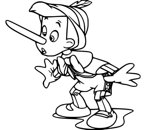 Printable Pinocchio Coloring Sheets Easy for Kids - Blank Outline ...