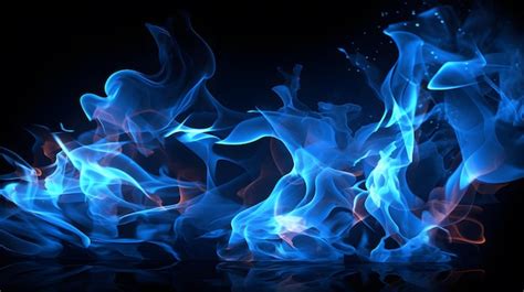 Premium Photo | Blue fire on black background