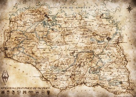 Awesome skyrim map | Skyrim map, Skyrim, Map