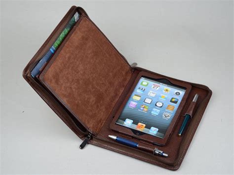 IPad Mini Leather Business Portfolio Case With Notepad With iPhone ...