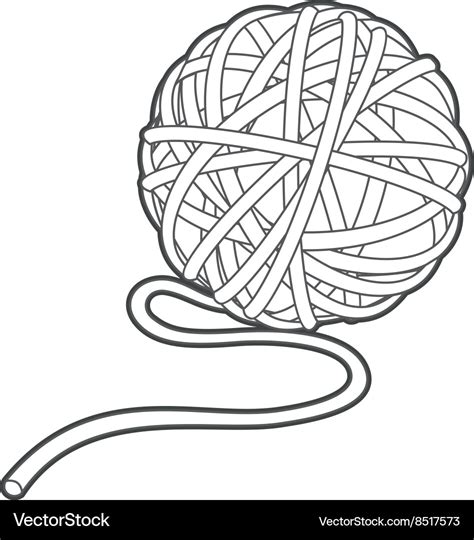 Ball of yarn outline Royalty Free Vector Image