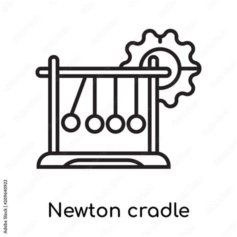 Newton cradle icon vector sign and symbol isolated on white background, Newton cradle logo ...