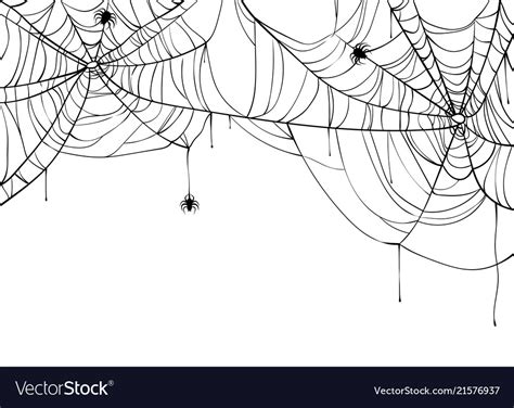 Halloween spiderweb background with spiders Vector Image