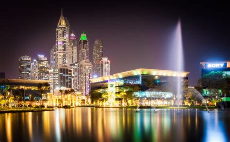 Internet City and Marina Towers at Night in Dubai | Emirates