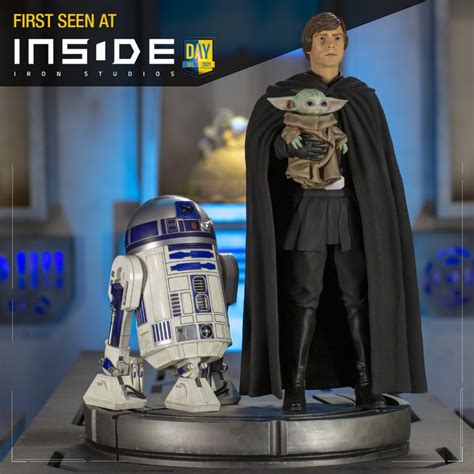 Luke Skywalker With R2-D2, And Grogu Statue Revealed By Iron Studios ...