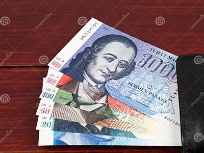 Finnish Money in the Black Wallet Stock Image - Image of savings, business: 165725773