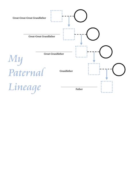 Paternal Lineage Family Tree Template printable pdf download