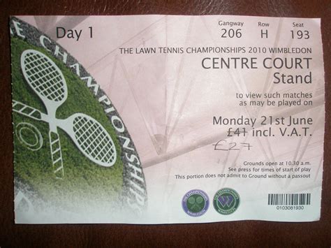 Wimbledon tickets - English walls