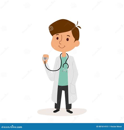 Doctor Cartoon Character Person on White Background Vector Profession ...