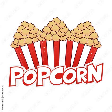 Popcorn design logo template illustration Stock Vector | Adobe Stock