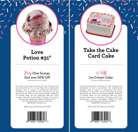 Baskin Robbins Canada New Coupons for February: BOGO 50% Off Scoops, $5 off Ice Cream Cake - Hot ...