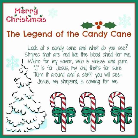 Legend of the Candy Cane Christmas Card Printable - Daily Dish Magazine