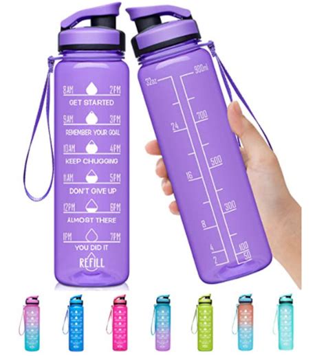 Water Bottle Tracker 32 oz Motivational Water Bottle With | Etsy