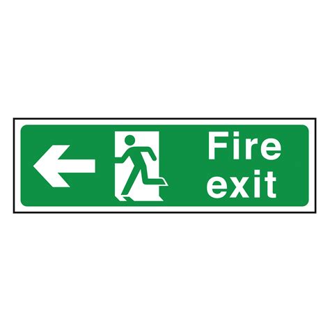 British Standard Fire Exit Sign Left | Catersigns