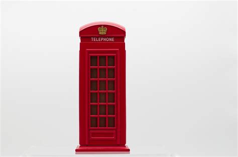 Red London Street Phone Booth Isolated on White Background. 16661338 ...