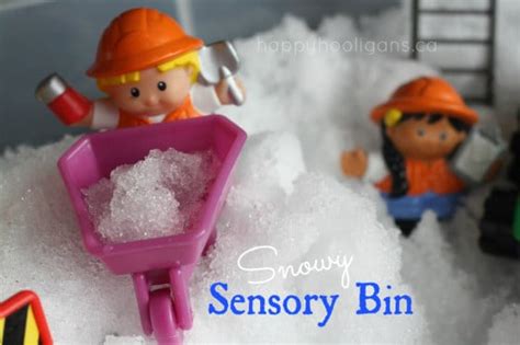 Snow Sensory Bin for Toddlers - Happy Hooligans