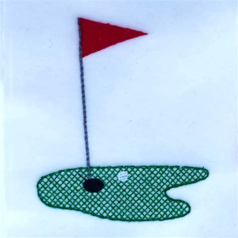 Golf putting green with flag embroidery design - Machine Embroidery Geek