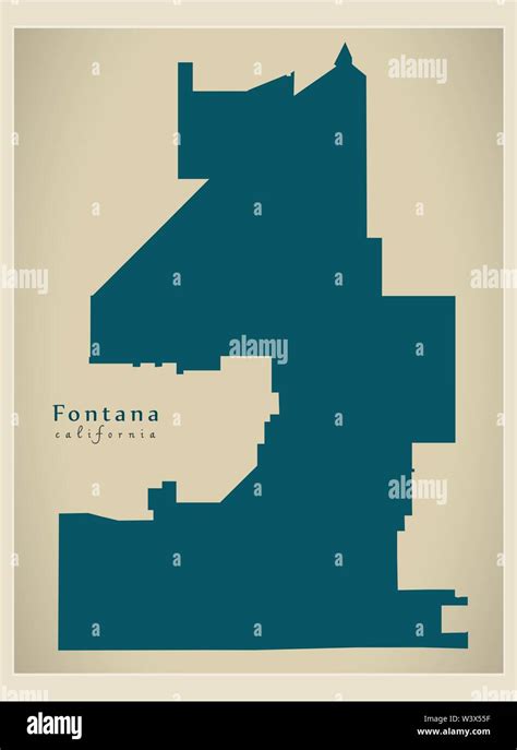 Modern City Map - Fontana California city of the USA Stock Vector Image ...