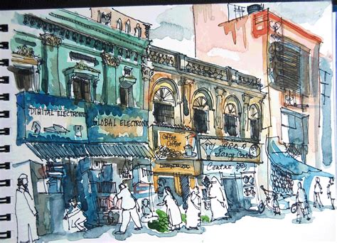 Sketching in Bangalore: Commercial Street | Art, Commercial street, India art