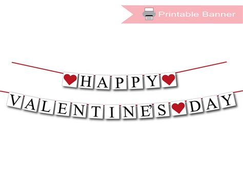 Printable Happy Valentine's Day Banner #banner #holiday #party-decor