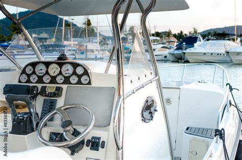 Boat dashboard closeup in details Stock Photo | Adobe Stock