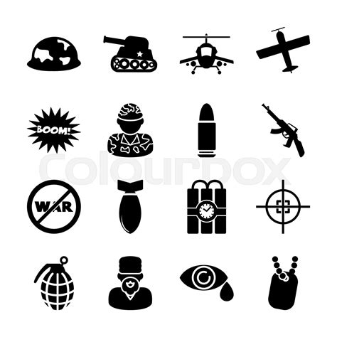 war solid icons | Stock vector | Colourbox