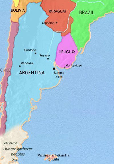 Argentina And Uruguay Map - Alaine Leonelle