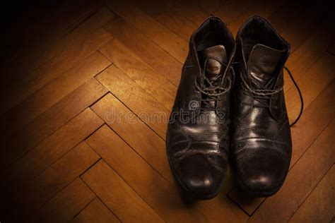 Old Leather Shoes stock image. Image of male, indoor - 62244561