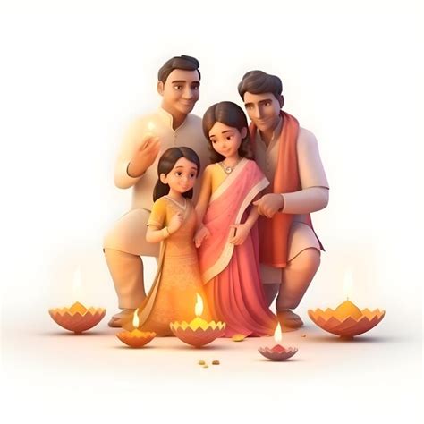 Premium AI Image | Indian family celebrating diwali Happy Diwali concept