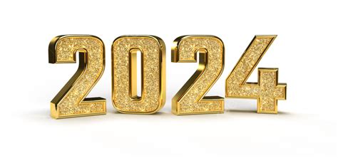 Happy New Year 2024 Golden 3d Numbers, Happy New Year 2024, Gold 2024 ...