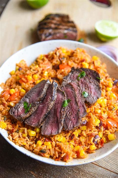 Sizzling Mexican Steak with Rice and Beans - Courtney's Sweets