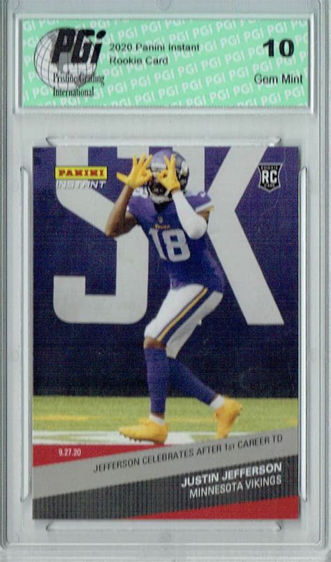 Justin Jefferson 2020 Panini Instant #40 1 of 225 Made Rookie Card PGI ...