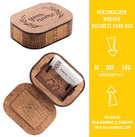 Personalized Wooden Business Card Holder Box Engraved - Etsy