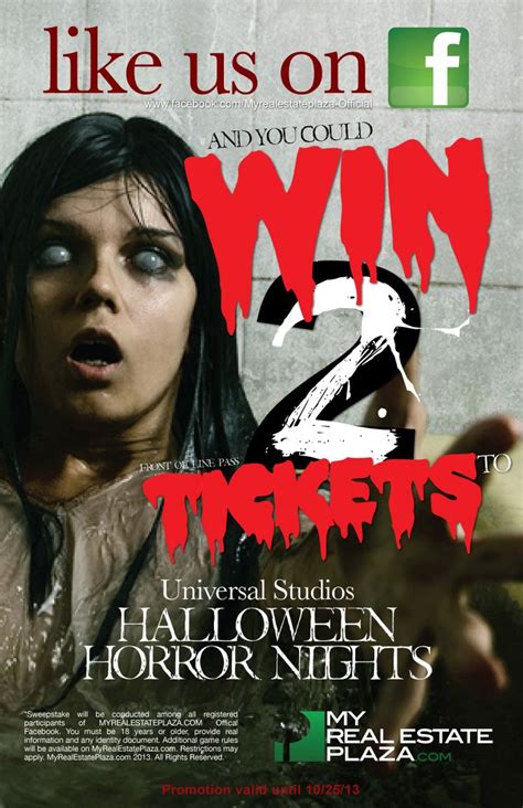 Win 2 tickets to Halloween Horror Nights Universal! MyRealEstatePlaza ...