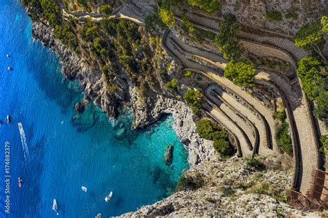 Italy. Capri Island. Via Krupp seen from Gardens of Augustus Stock Photo | Adobe Stock