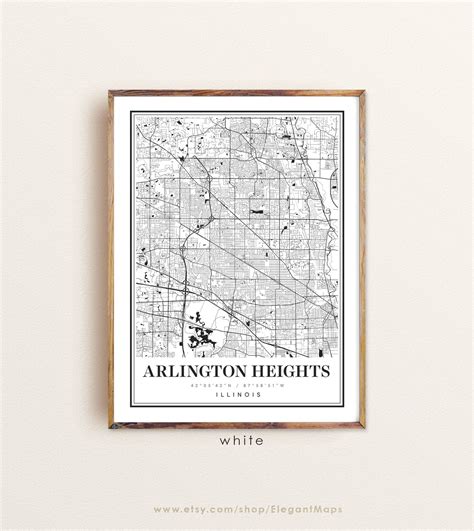 Arlington Heights Illinois Map Arlington Heights IL Map - Etsy