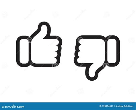 Thumb Up Down Vector Like And Unlike Line Icons | CartoonDealer.com ...