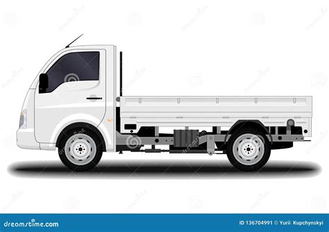 Realistic truck. side view stock illustration. Illustration of shipping - 136704991