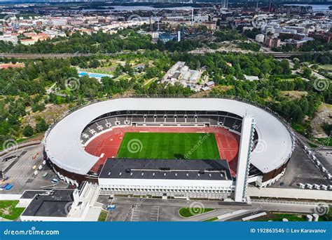 Arial View of the Helsinki Olympic Stadium after Renovation Editorial ...