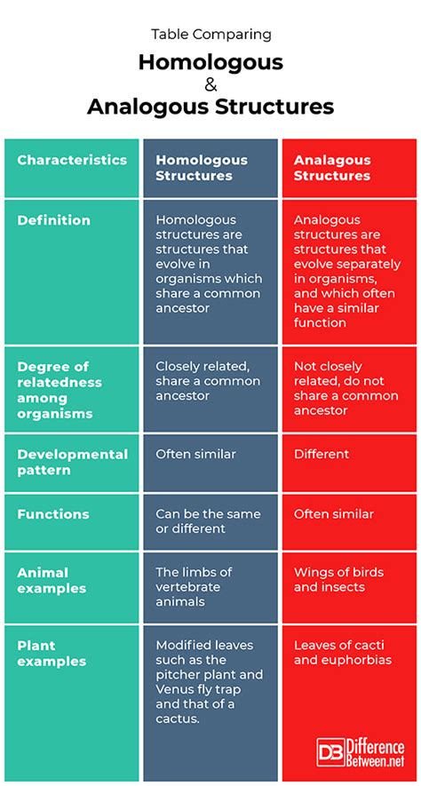 Difference Between Homologous and Analogous Structures | Difference Between