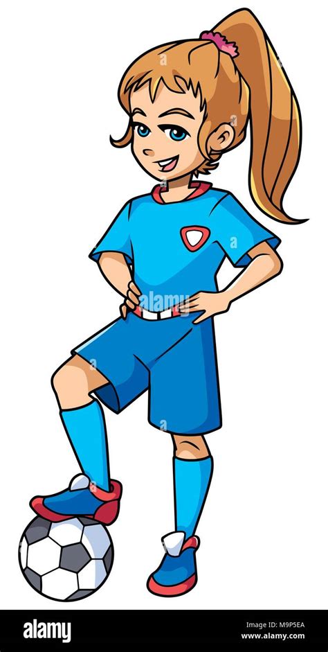 Football Girl Standing Stock Vector Image & Art - Alamy