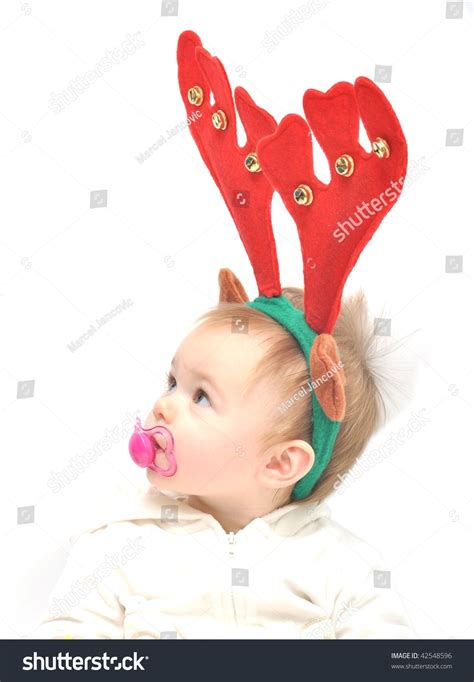 Little Baby Girl In Reindeer Costume Stock Photo 42548596 : Shutterstock