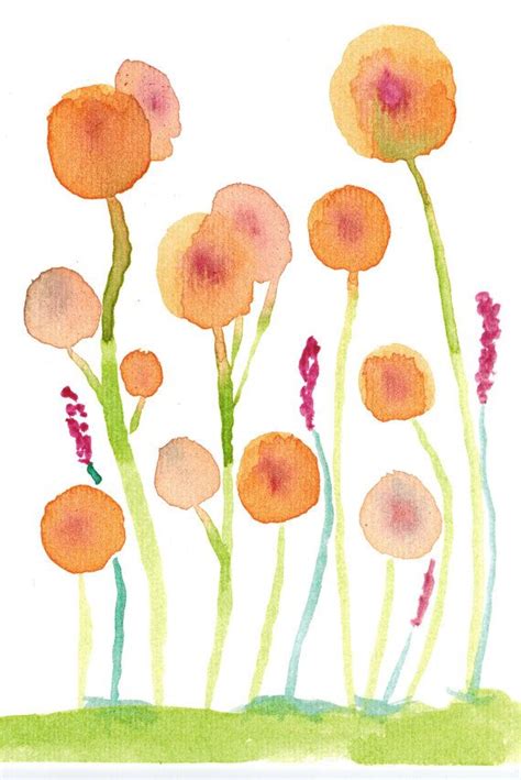 Apricot Flowers Watercolor Original Floral Painting by WishlistArt, $19 ...