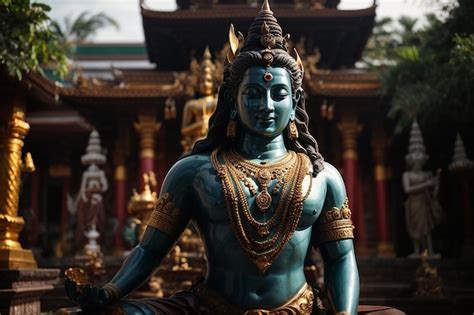 Premium Photo | Statue of shiva in Temple