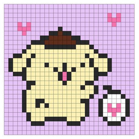 Sanrio Pompompurin 2D Pixel Art Pix Brix | Pixel art, Pixel art pattern, Pixel drawing