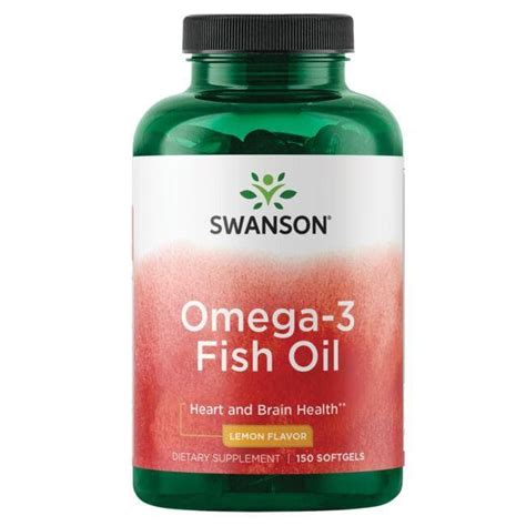 Omega-3 Fish Oil 1,000 mg - Lemon Flavor - Swanson Health Products