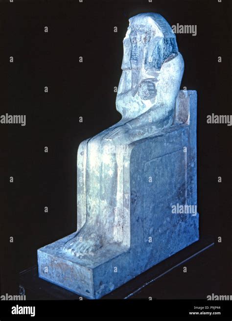 Statue of Djoser or Zoser, polychromed limestone Stock Photo - Alamy