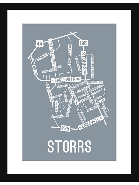 Storrs, Connecticut Street Map Print - School Street Posters