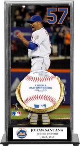 Johan Santana No Hitter Commemorative Ball & Custom Display Case - Big ...