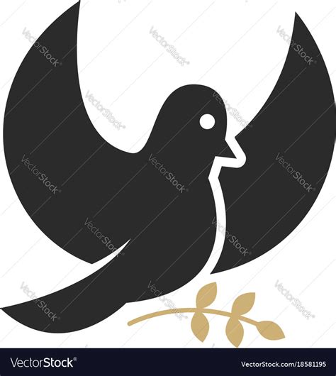 Dove with olive branch religious symbol Royalty Free Vector